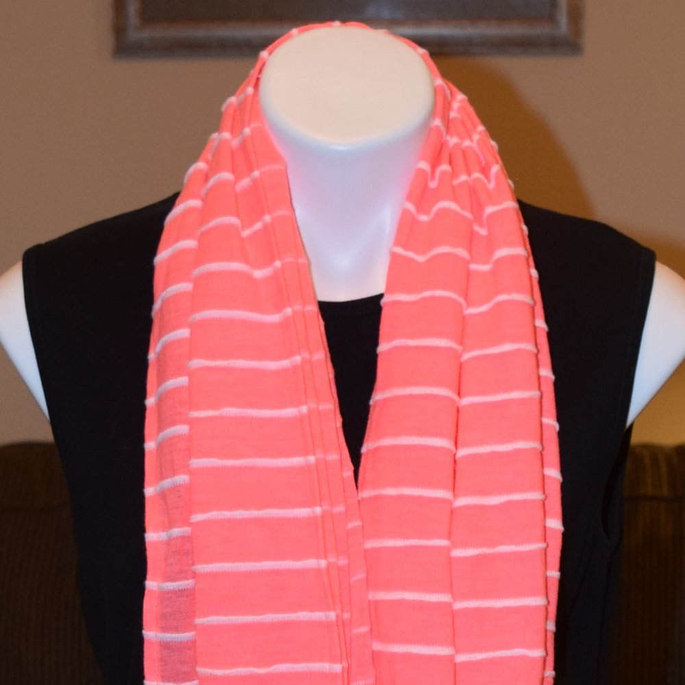 American Eagle Neon Orange & White Infinity Scarf